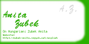 anita zubek business card